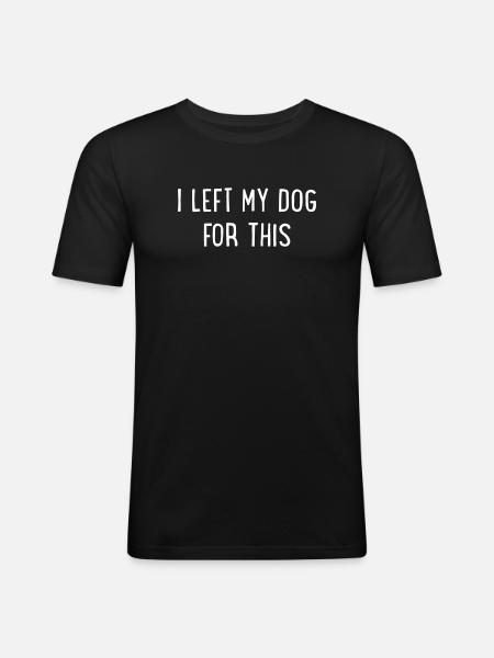 Chien seul - T-shirt près du corps Homme - noir