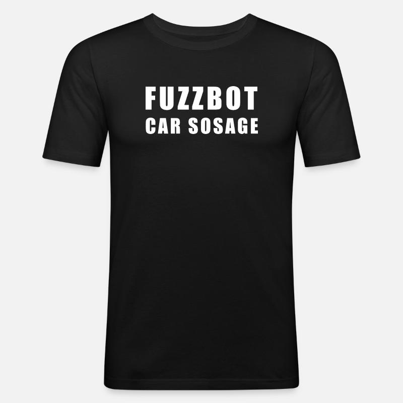 Fuzzbot Car Sosage - Männer Slim Fit T-Shirt - Schwarz