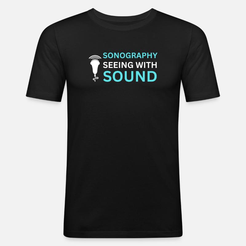 Échographie Son de Détection Échographiste - T-shirt près du corps Homme - noir