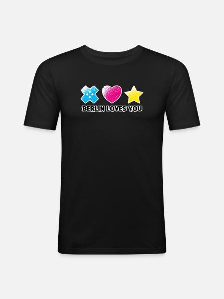 BLY - Iconic Symbols - Grunge - Men's Slim Fit T-Shirt - black