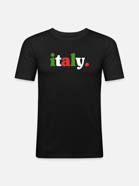 Italian flag Italy - Men's Slim Fit T-Shirt - black