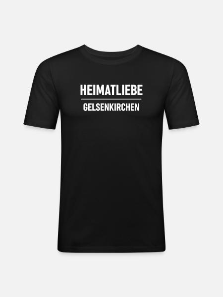 Heimatliebe Gelsenkirchen - Männer Slim Fit T-Shirt - Schwarz