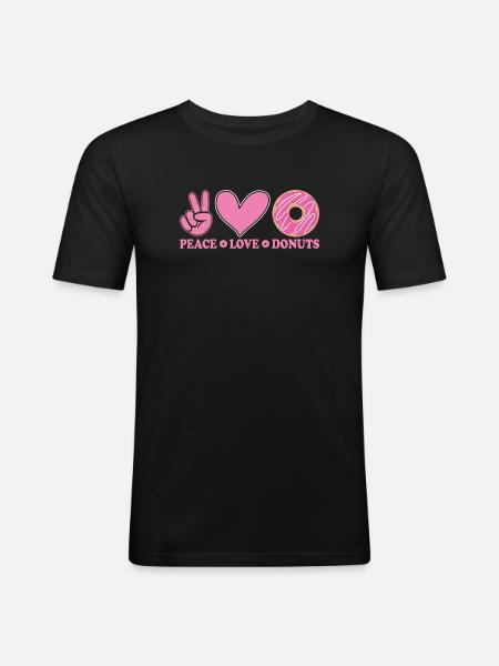 Peace Love Donuts - Men's Slim Fit T-Shirt - black