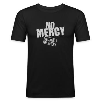 No Mercy 45acp grey - Männer Slim Fit T-Shirt - Schwarz - Vorne - Nik (191cm)