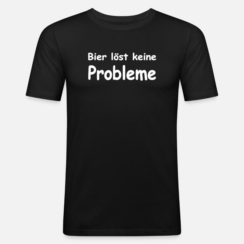 Bier - Männer Slim Fit T-Shirt - Schwarz