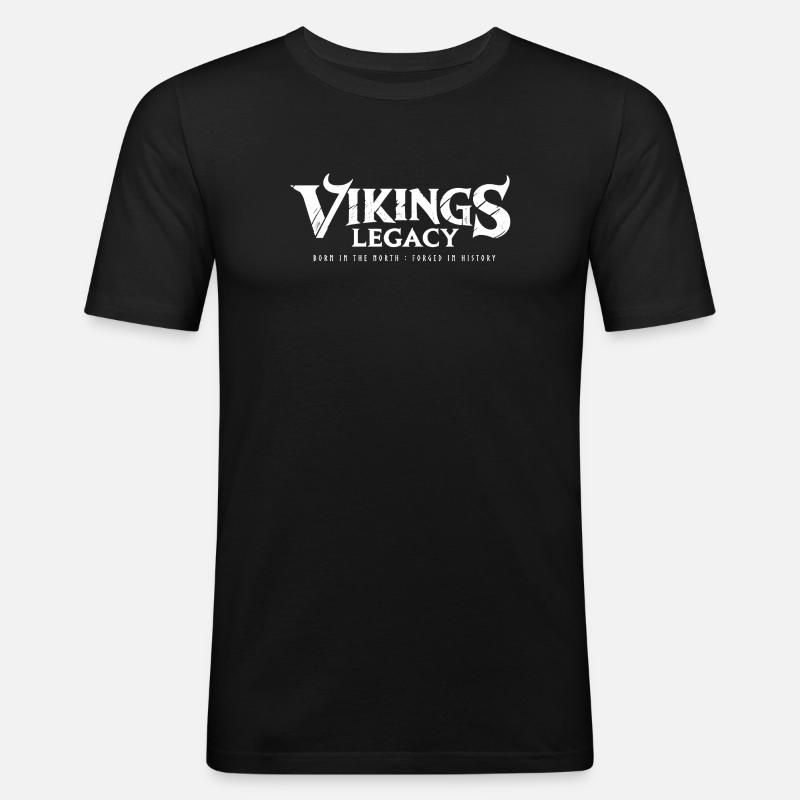 Vikings Legacy - Männer Slim Fit T-Shirt - Schwarz