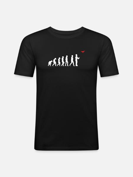 Evolution of Man Drone Pilot - Men's Slim Fit T-Shirt - black