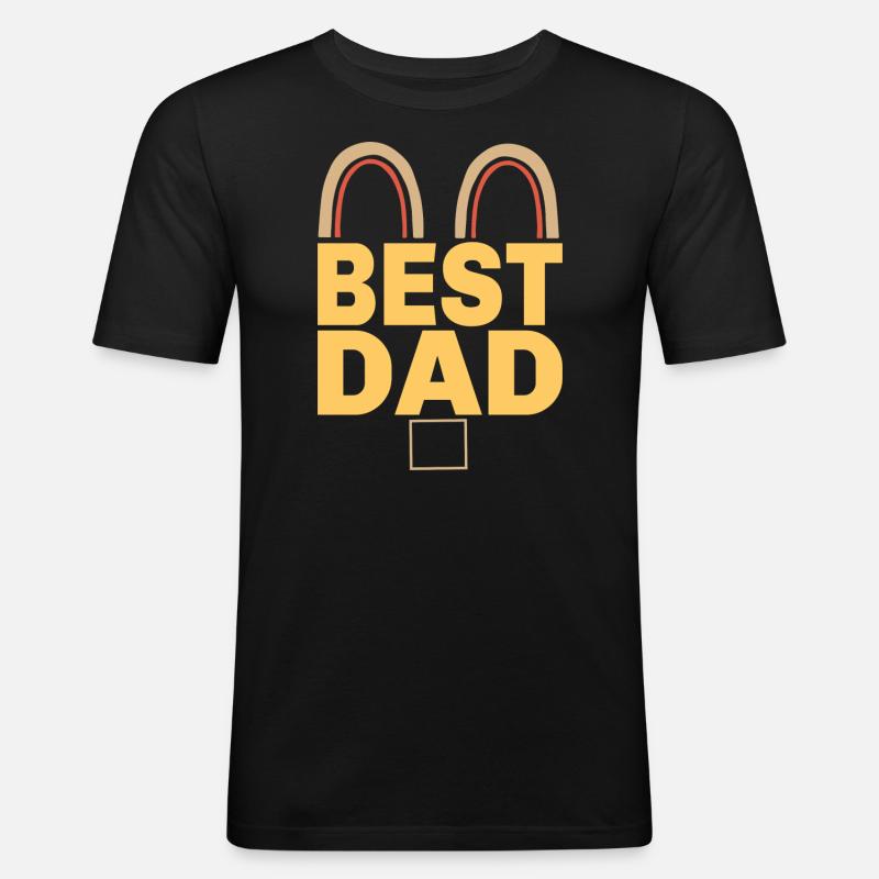 BESTER VATER - Männer Slim Fit T-Shirt - Schwarz