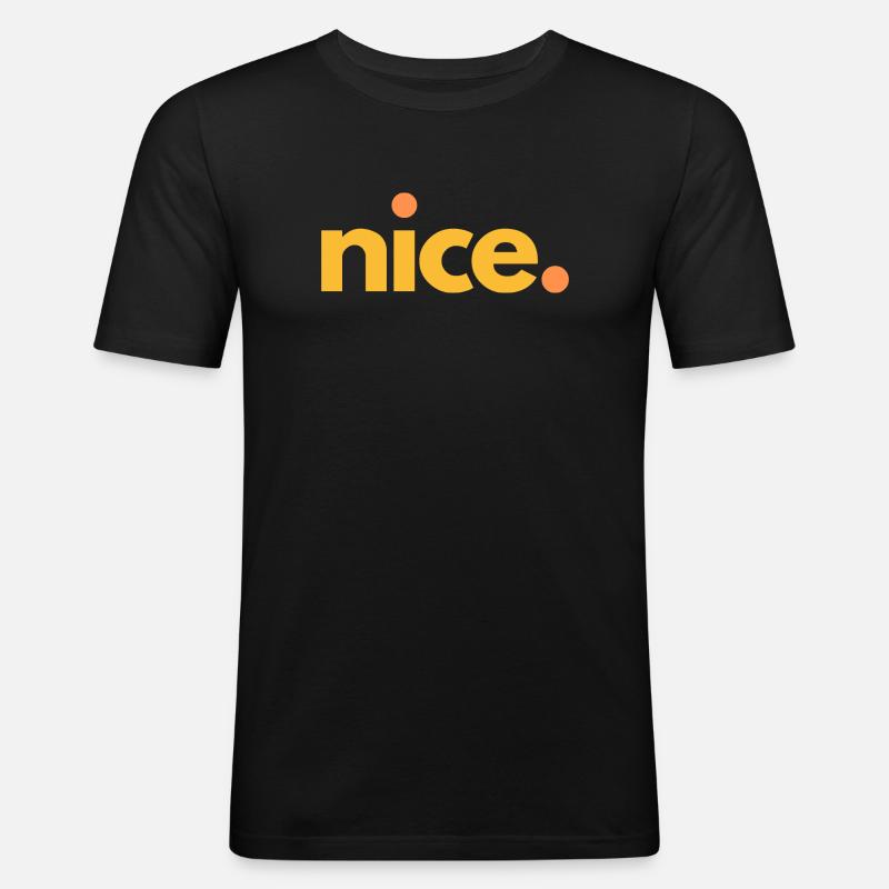 nice.04 - Männer Slim Fit T-Shirt - Schwarz