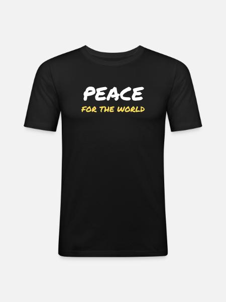 Frieden für die Welt - Männer Slim Fit T-Shirt - Schwarz