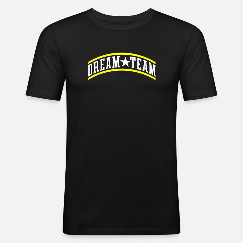 Dream Team Teamwork - Männer Slim Fit T-Shirt - Schwarz