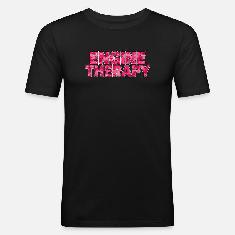 Engine Therapy Car Szene Style - Männer Slim Fit T-Shirt - Schwarz