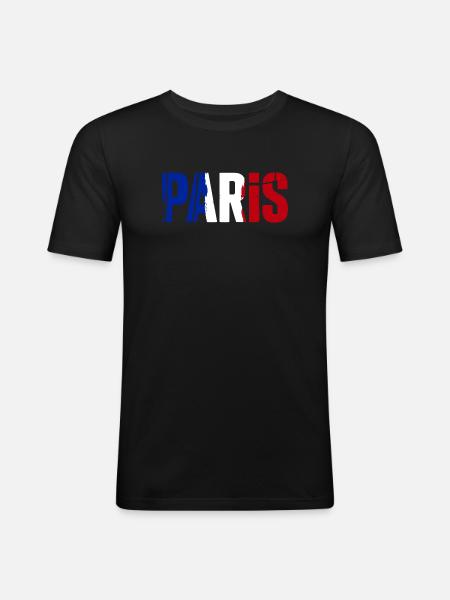 Paris Frankreich - Männer Slim Fit T-Shirt - Schwarz