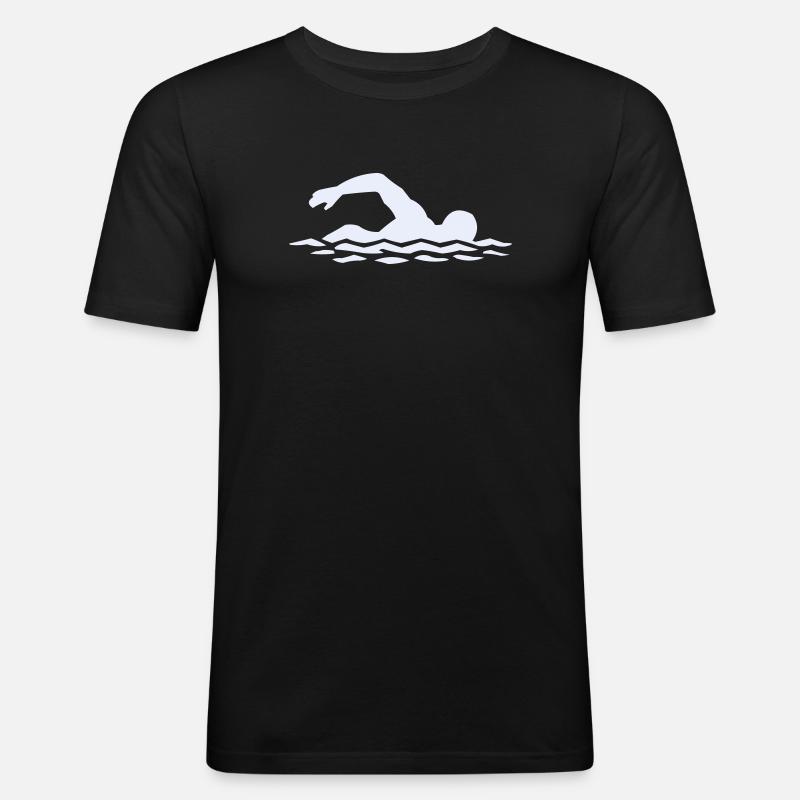 Float silhouette in water - Men's Slim Fit T-Shirt - black
