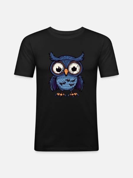 Owl Halloween Zombie - Men's Slim Fit T-Shirt - black