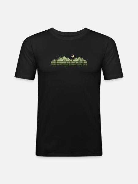 Mountains Forest Nature Trees Outdoor Nature Lovers - Men's Slim Fit T-Shirt - black