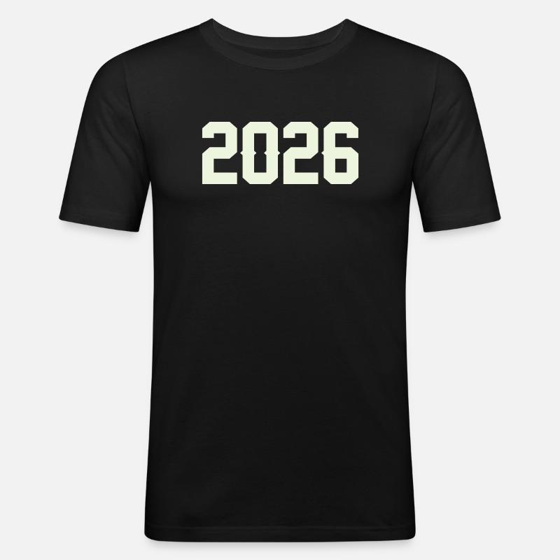 2026 - Männer Slim Fit T-Shirt - Schwarz