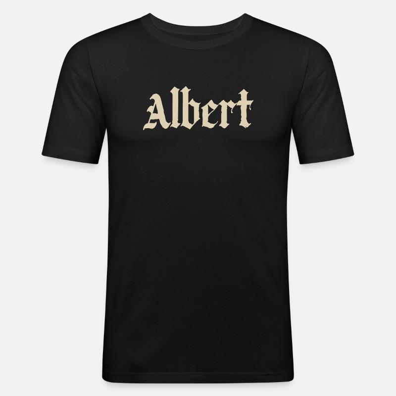 Albert Gothic Script - Men's Slim Fit T-Shirt - black