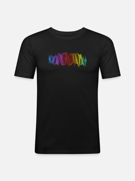 Lignes abstraites Design 12 - T-shirt près du corps Homme - noir