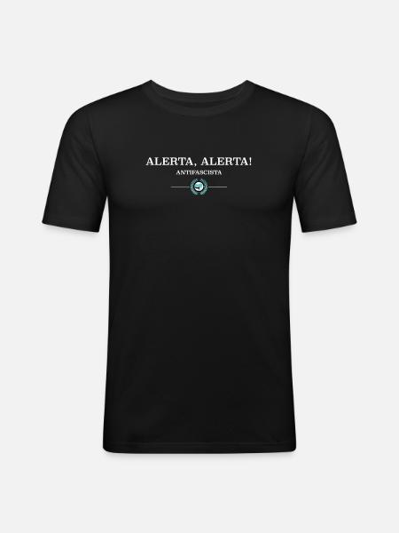 Alerta Antifascista! - T-shirt près du corps Homme - noir
