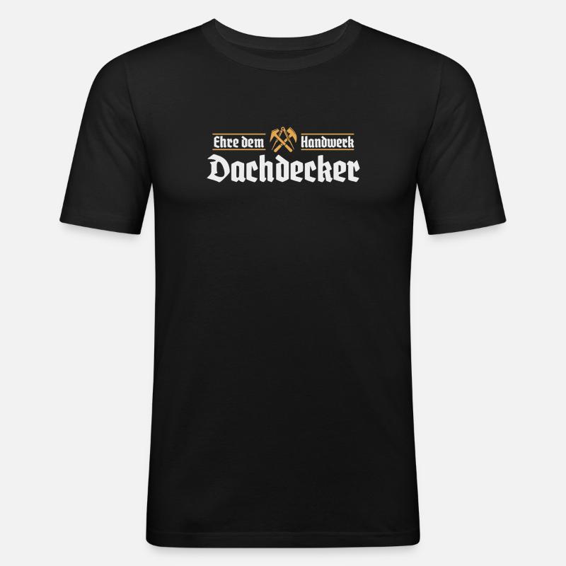 Dachdecker Handwerk Zunftzeichen - Männer Slim Fit T-Shirt - Schwarz