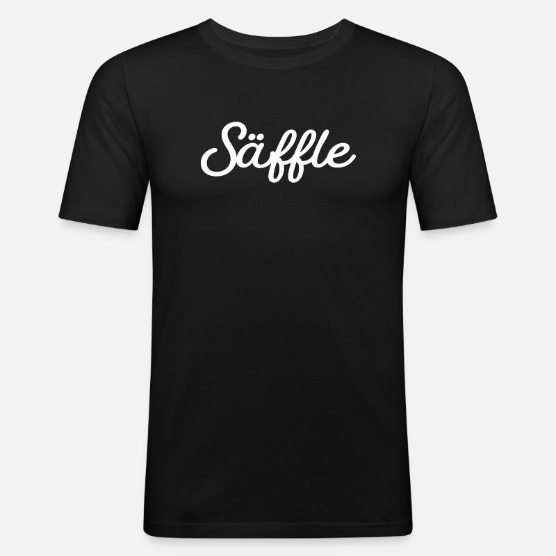 Säffle weiß - Männer Slim Fit T-Shirt - Schwarz