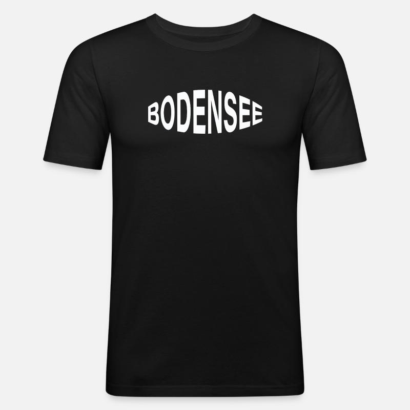 BODENSEE - Männer Slim Fit T-Shirt - Schwarz