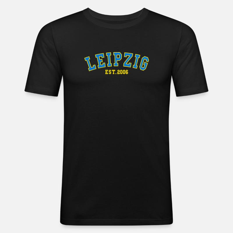 Leipzig Est. 2006 - Männer Slim Fit T-Shirt - Schwarz