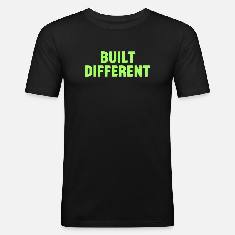 Built Different Neon Tee - Männer Slim Fit T-Shirt - Schwarz