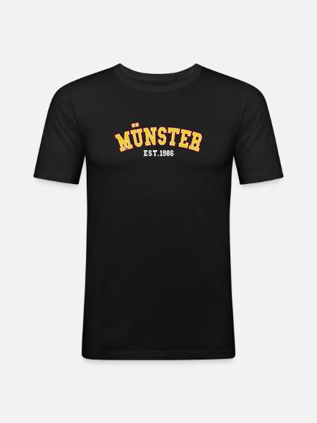 Münster Est. 1986 - Men's Slim Fit T-Shirt - black