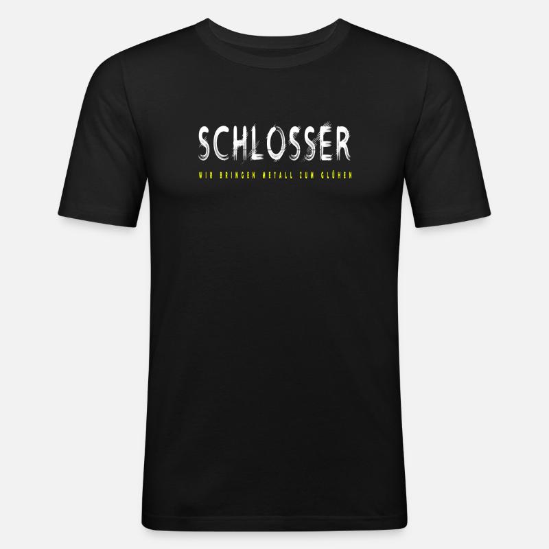 Schlosser Handwerker Design - Männer Slim Fit T-Shirt - Schwarz