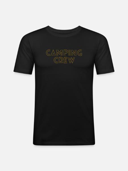 Camping Crew - Männer Slim Fit T-Shirt - Schwarz