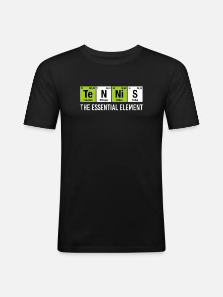 Tennis Essential Element Funny Chemistry - Men's Slim Fit T-Shirt - black