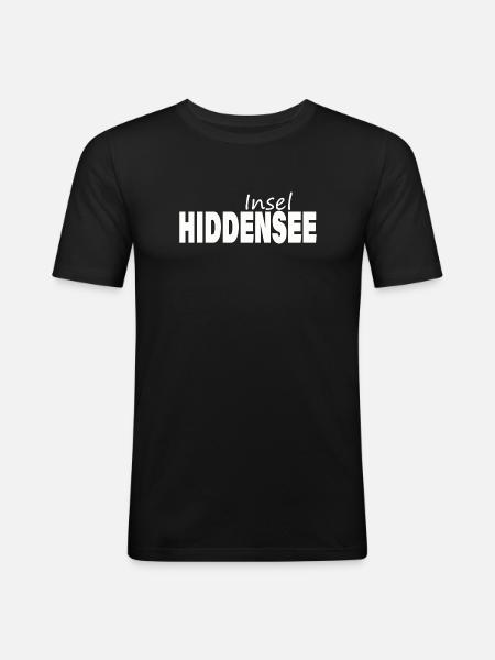 Insel HIDDENSEE - Männer Slim Fit T-Shirt - Schwarz