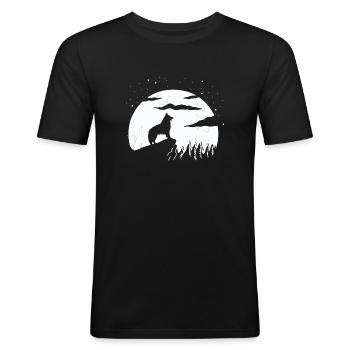 Tervuren belge - T-shirt près du corps Homme - noir - Devant - Nik (191cm)
