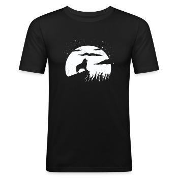 Berger Belge - T-shirt près du corps Homme - noir - Devant - Nik (191cm)