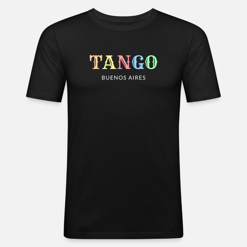 Tango Buenos Aires - Männer Slim Fit T-Shirt - Schwarz
