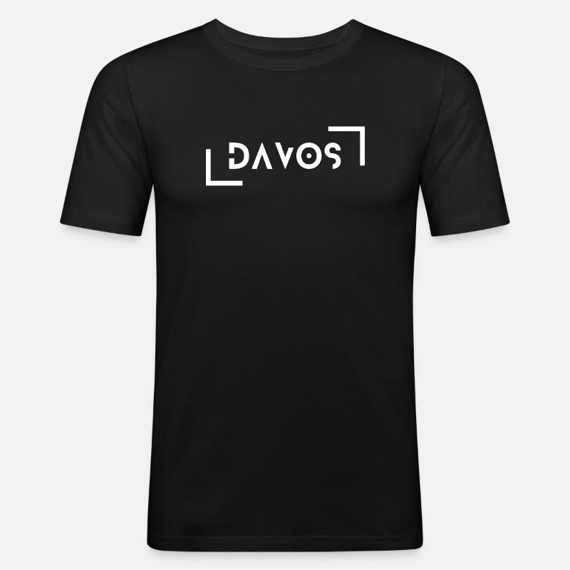 Davos - Männer Slim Fit T-Shirt - Schwarz