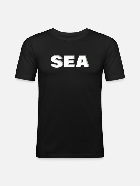 Mer - T-shirt près du corps Homme - noir