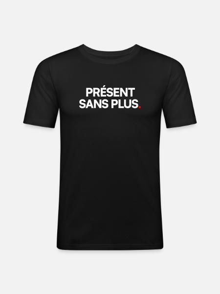 Présent sans plus - T-shirt près du corps Homme - noir
