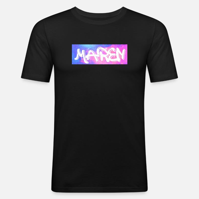 Maren Name Geschenk Geschenkidee Galaxie - Männer Slim Fit T-Shirt - Schwarz