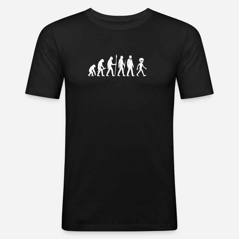 From Ape to Alien – Evolution Reloaded - Männer Slim Fit T-Shirt - Schwarz