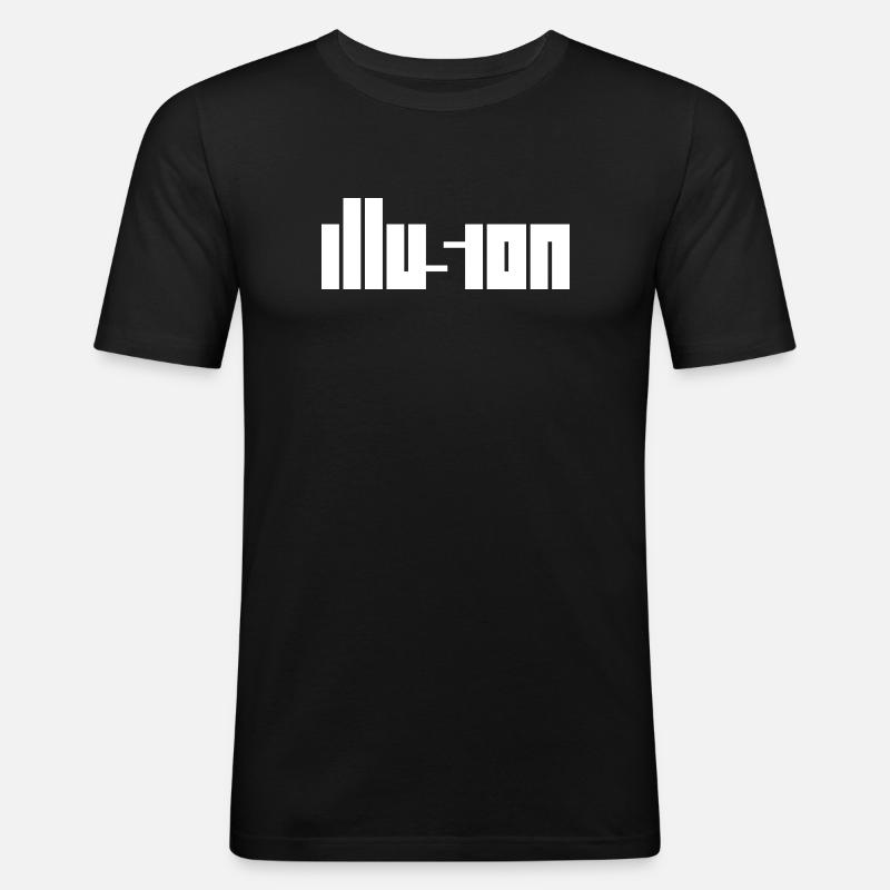Illusion – Optical Illusion Contrast Design - Men's Slim Fit T-Shirt - black