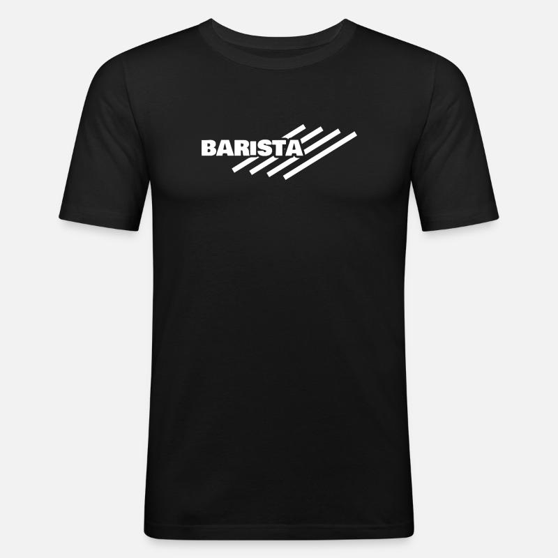 Barista als Arbeitsplatz - Männer Slim Fit T-Shirt - Schwarz