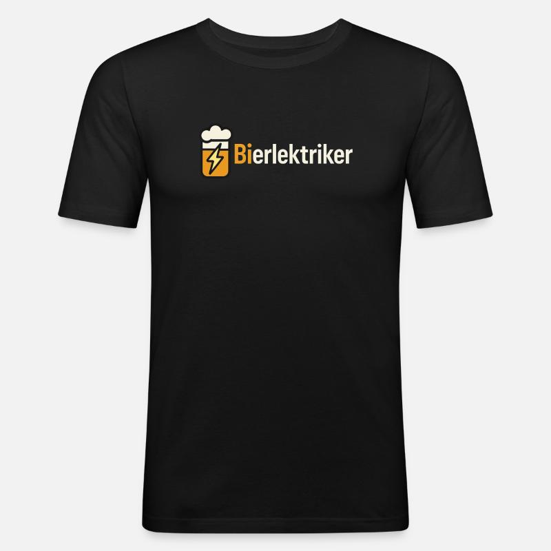 Beer Blitz Illustration: Cloud & Lightning - Men's Slim Fit T-Shirt - black