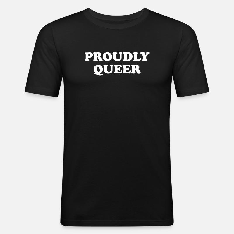 Fièrement queer - T-shirt près du corps Homme - noir