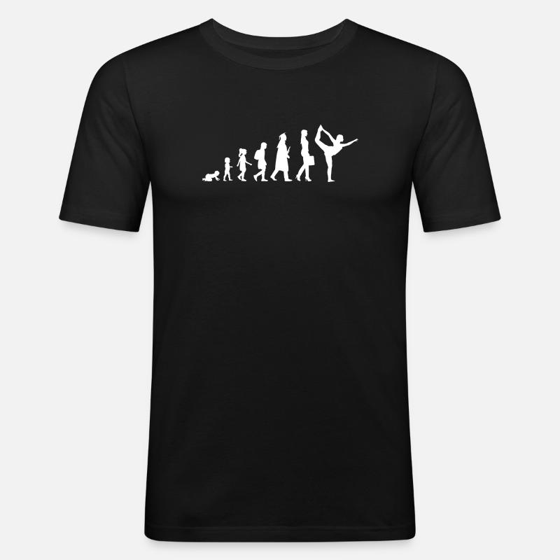 Kind zu Yogini Evolution - Männer Slim Fit T-Shirt - Schwarz