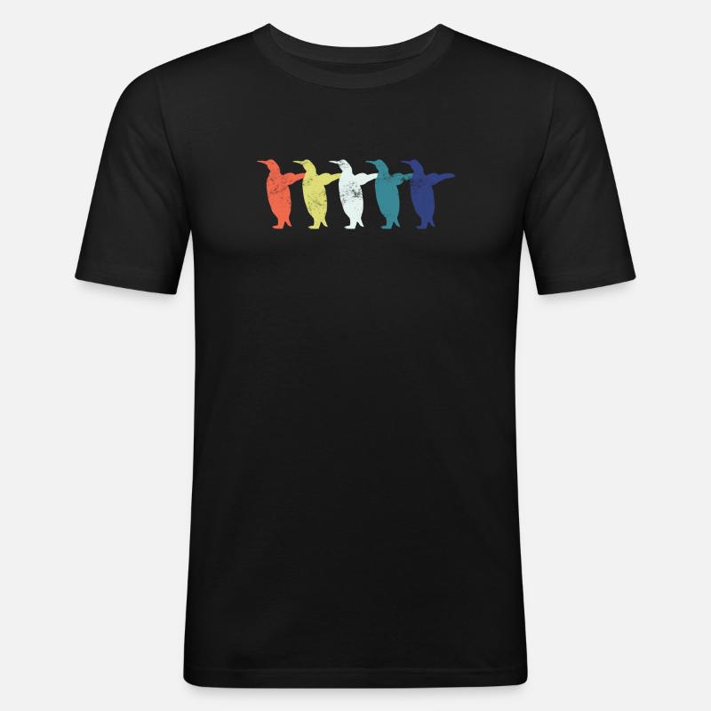 Pinguin Pinguine - Männer Slim Fit T-Shirt - Schwarz