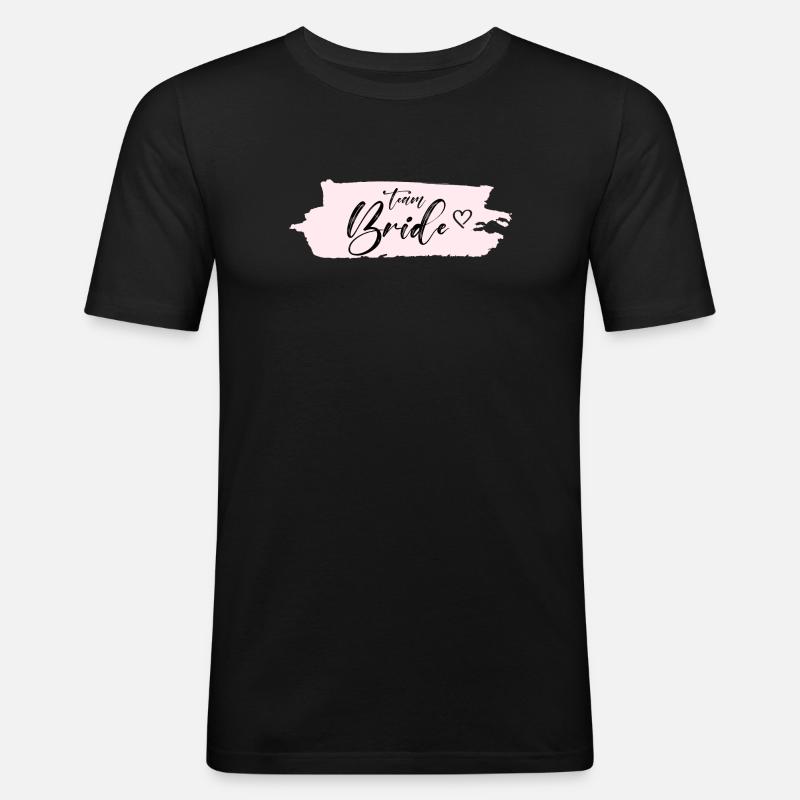 Bride -Team Bride! Personalisierbar - Männer Slim Fit T-Shirt - Schwarz