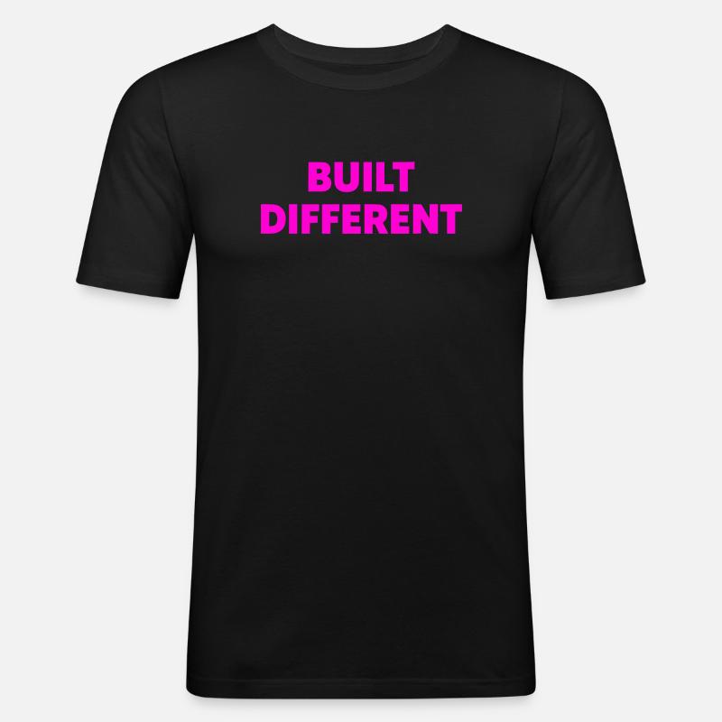 Anders Gebaut Typografie - Männer Slim Fit T-Shirt - Schwarz
